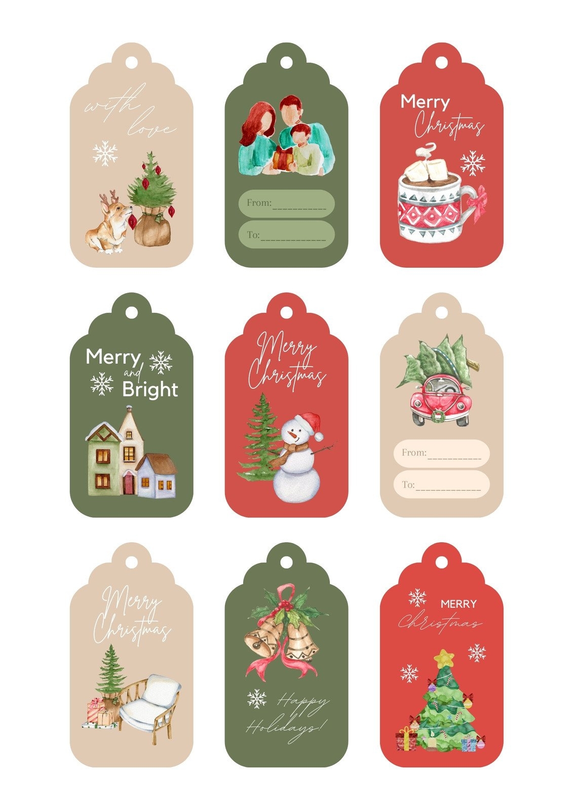 Printable Tags For Christmas FREE Printable A Z