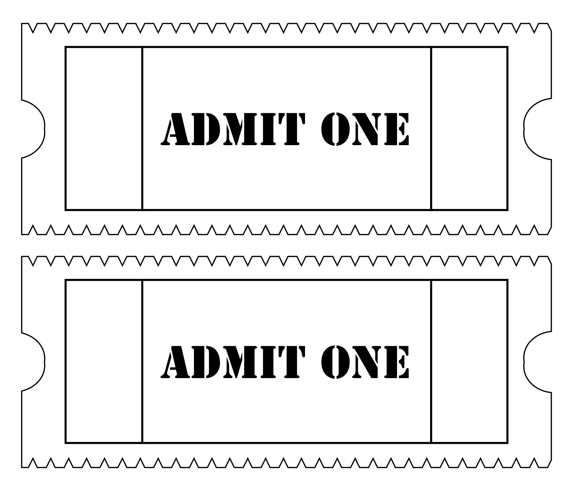 Printable Ticket Template