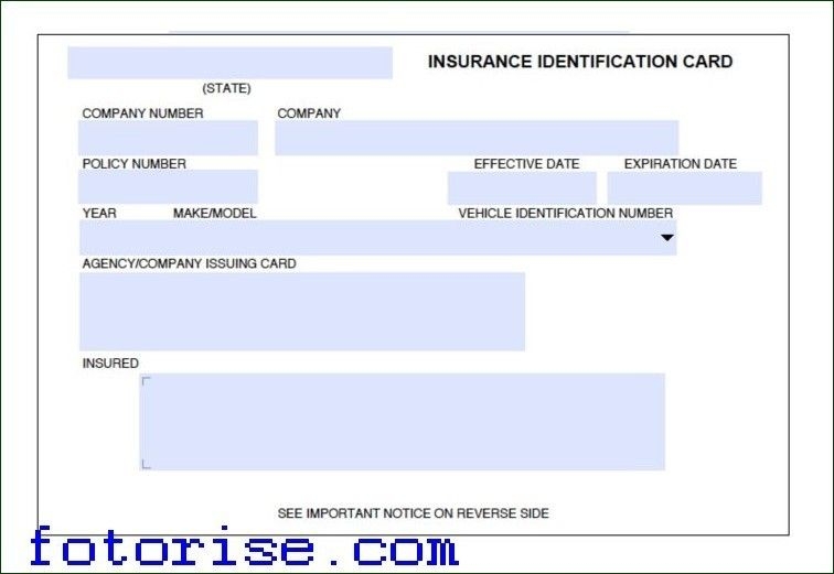 Progressive Fillable Free Blank Insurance Card Template With Just A Few 