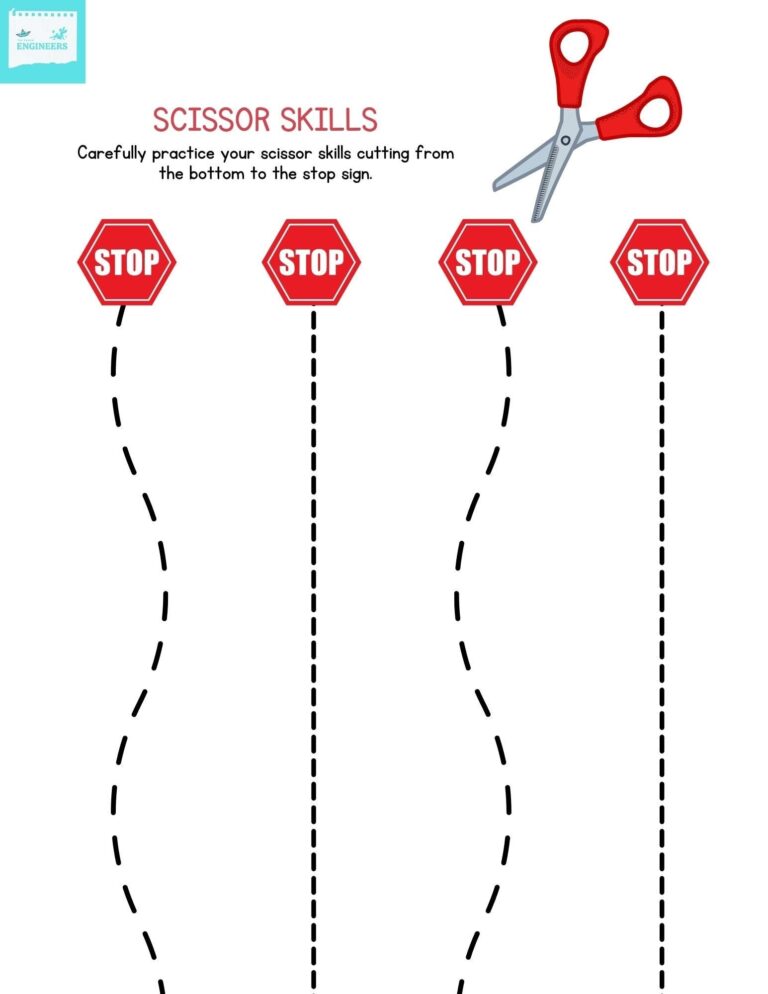 Scissor Skills Cutting Worksheet For Kids Etsy UK