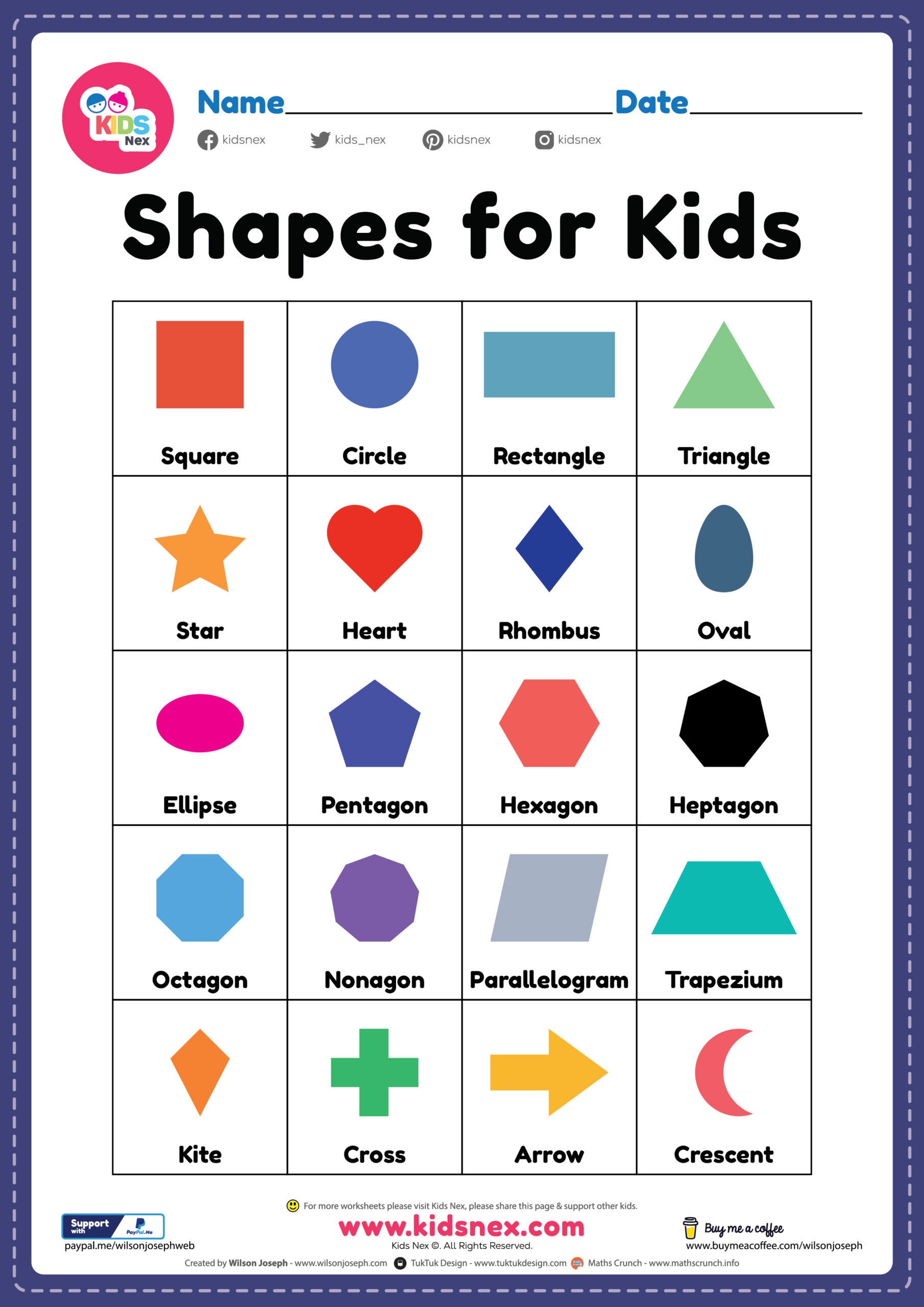 Shapes For Kids Printable Free PDF For Preschool Children Shapes For Kids Printable Free PDF For Preschool Children