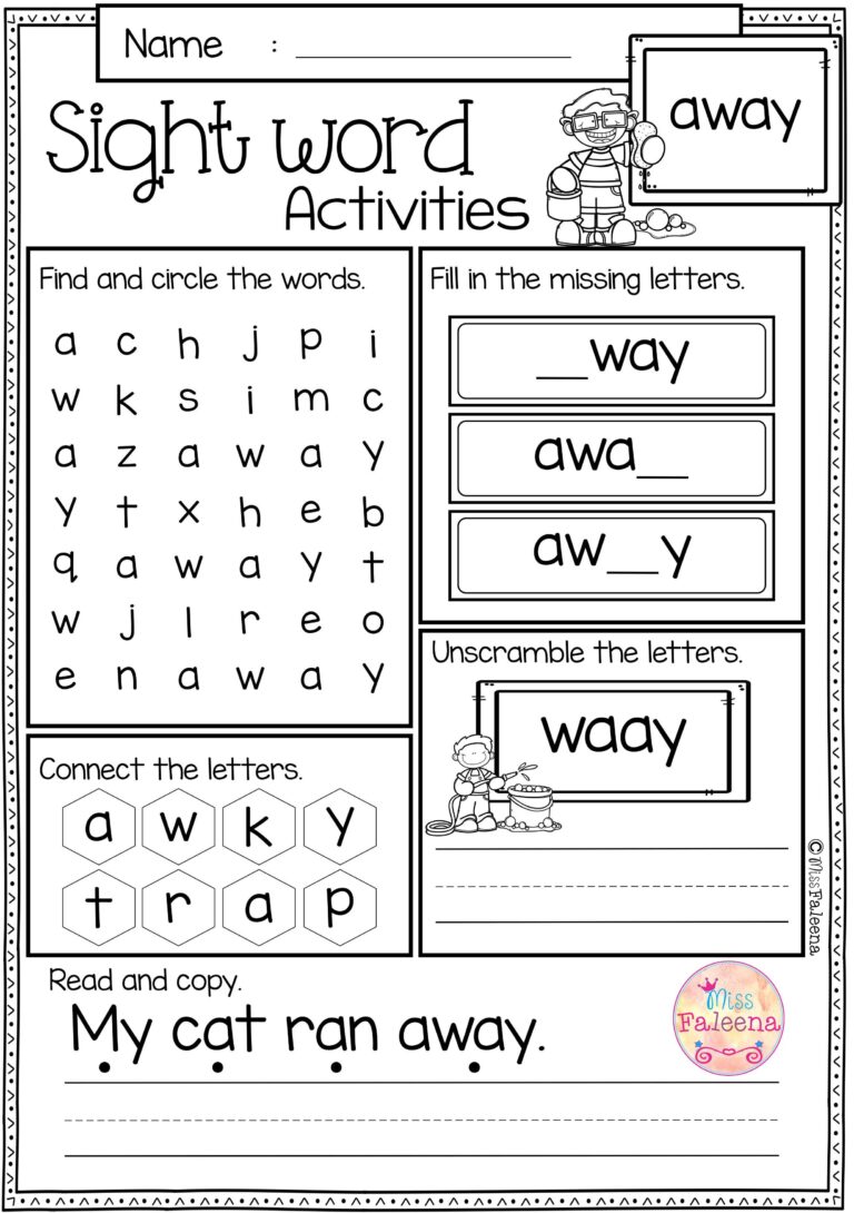 Sight Word Printable Worksheets