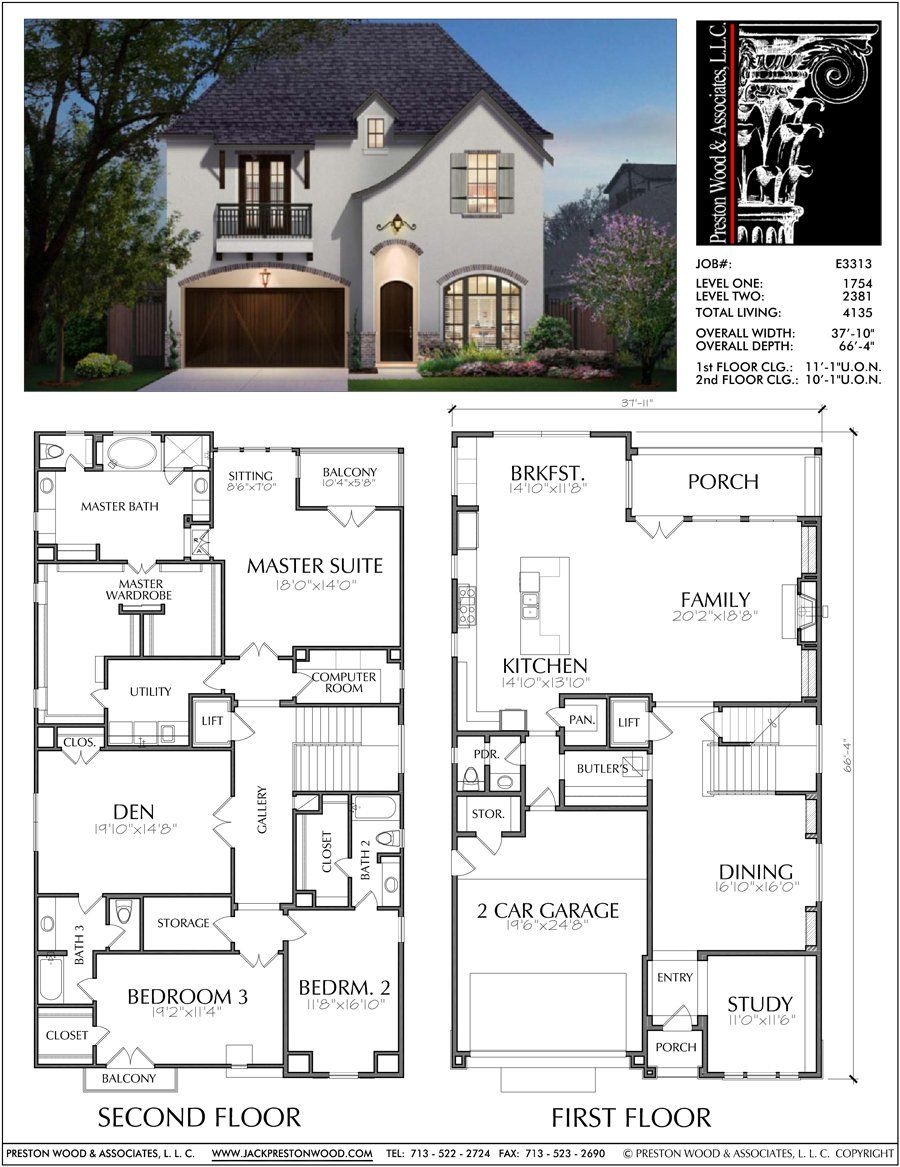 Single Family Two Story Custom Home Plans Residential Development Des 