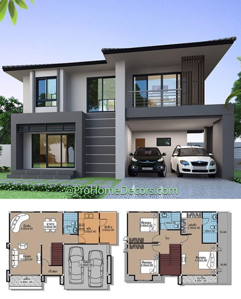 Small House Plans 3 Bedrooms 2 Storey