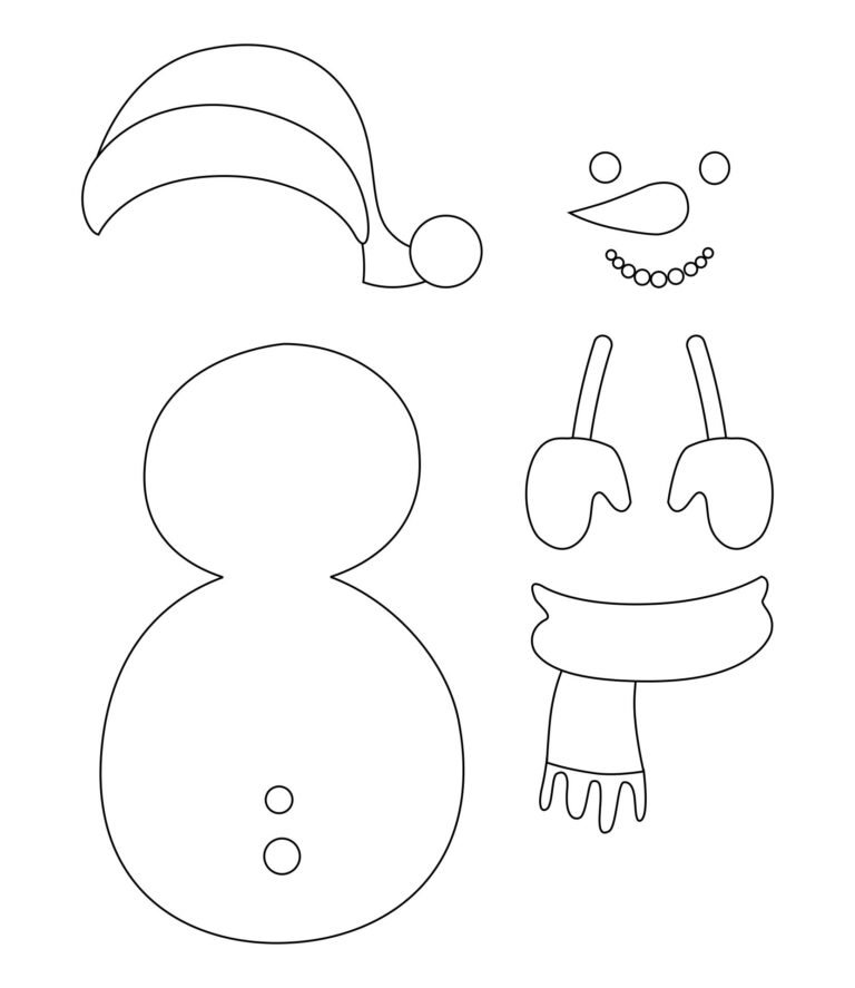 Snowman Cut Out Pattern 10 Free PDF Printables Printablee