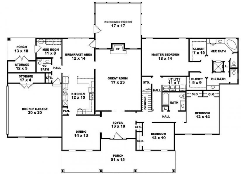 Stunning 6 Bedroom House Plans Single Story Ideas House Floor Plans