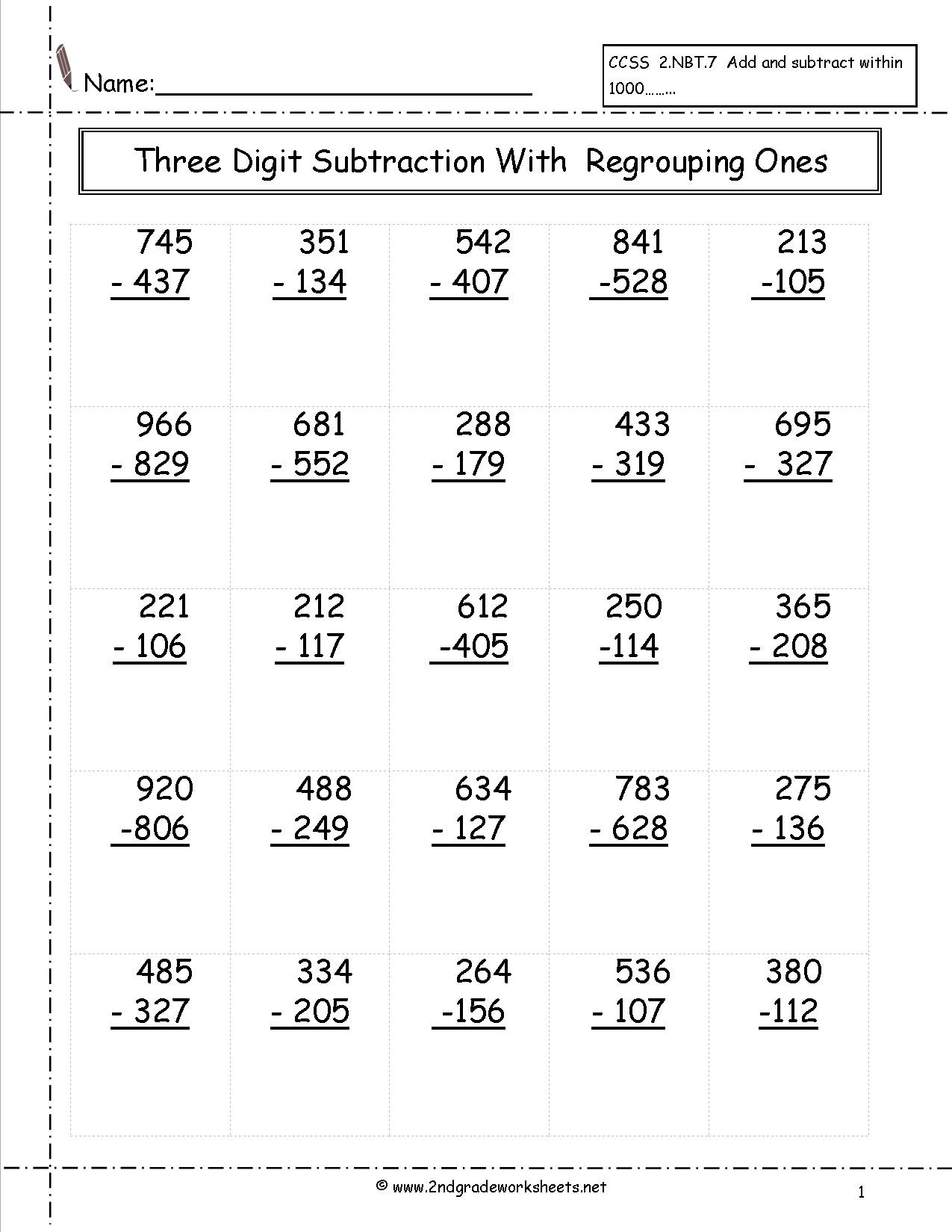 Subtraction Worksheets 3 Digit Three Digit Addition And Subt Subtraction Worksheets 3 Digit Three Digit Addition And Subt