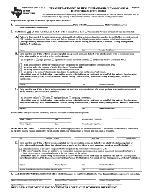 Texas Do Not Resuscitate Form To Print ESSAEMINHAARTE