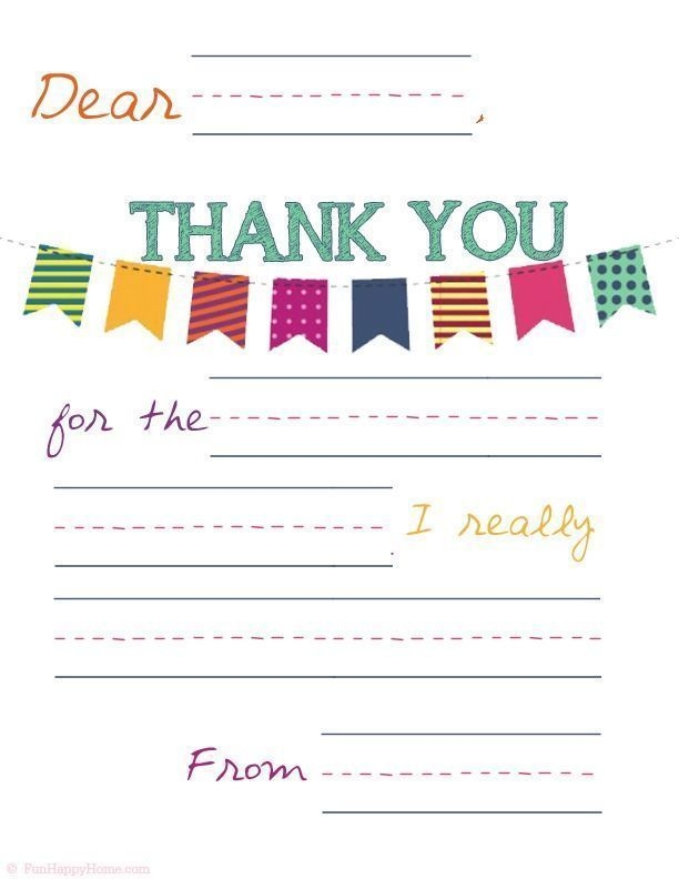 Thank You Note Template Printable