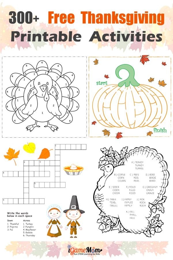 Thanksgiving Activities For Kids Printable