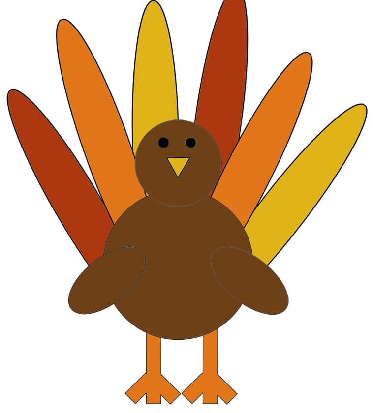 Thanksgiving Thankful Turkey Printable Craft Free Template A Crafty Life