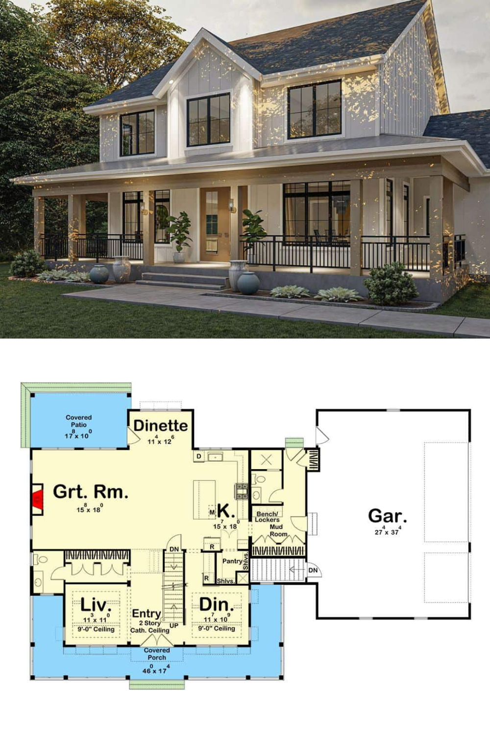 The Stunning Farmhouse Exterior And Floor Plan From Architectural 