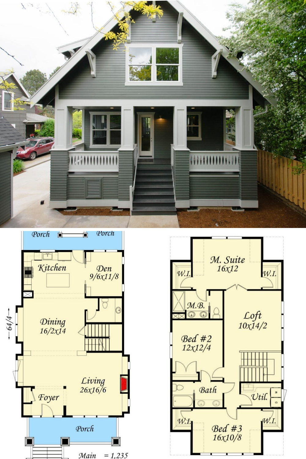 Tour This Delightful 4 Bedroom Craftsman Bungalow Home 2D Floor Plan 