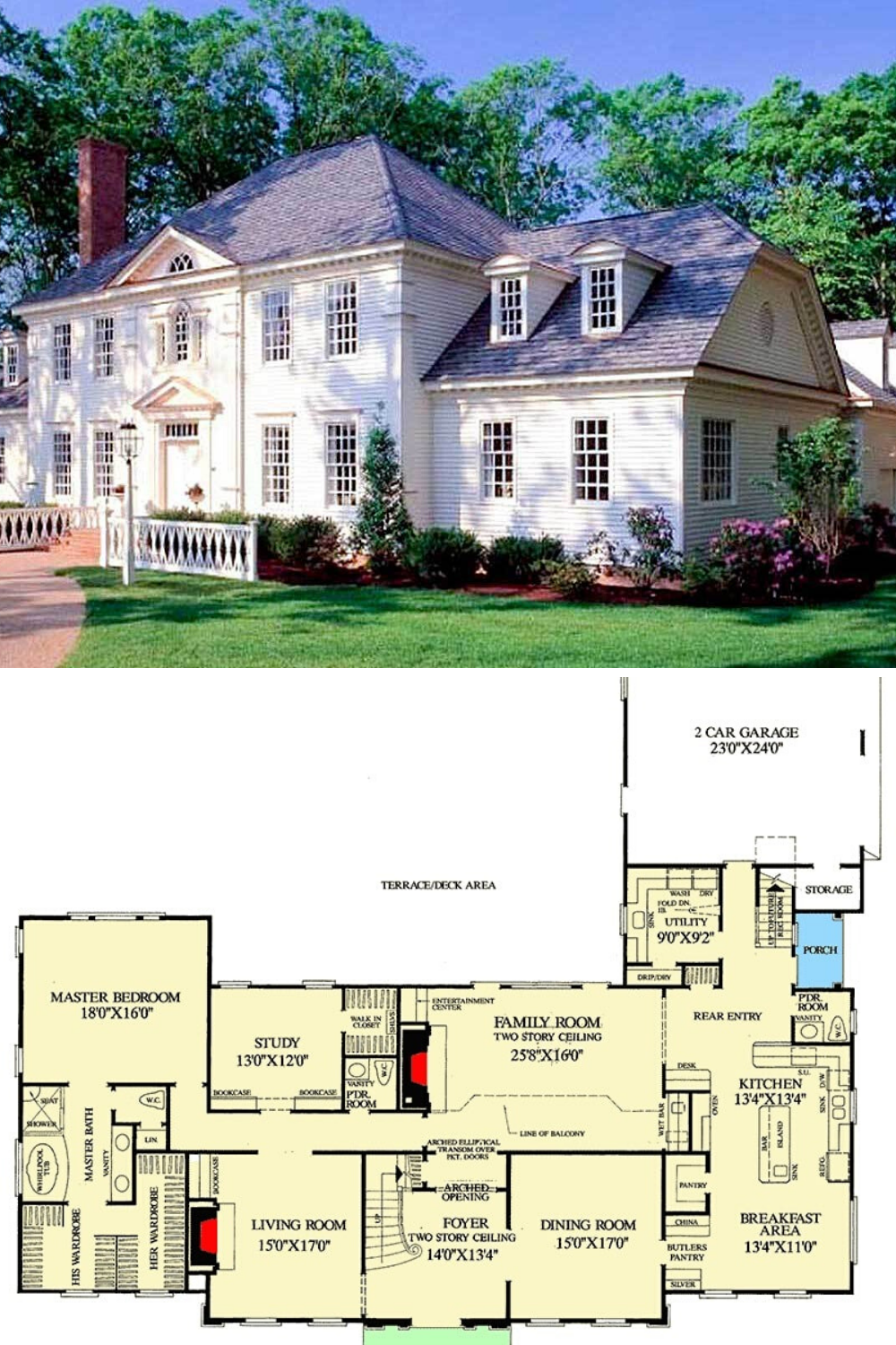 Traditional Colonial Home Floor Plan