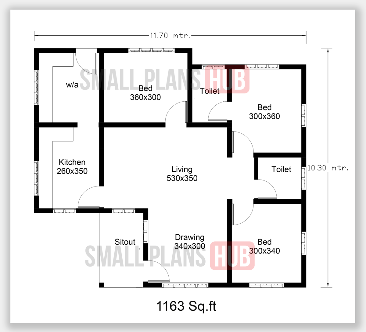 Two Beautiful 3 Bedroom House Plans And Elevation Under 1200 Sq Ft 