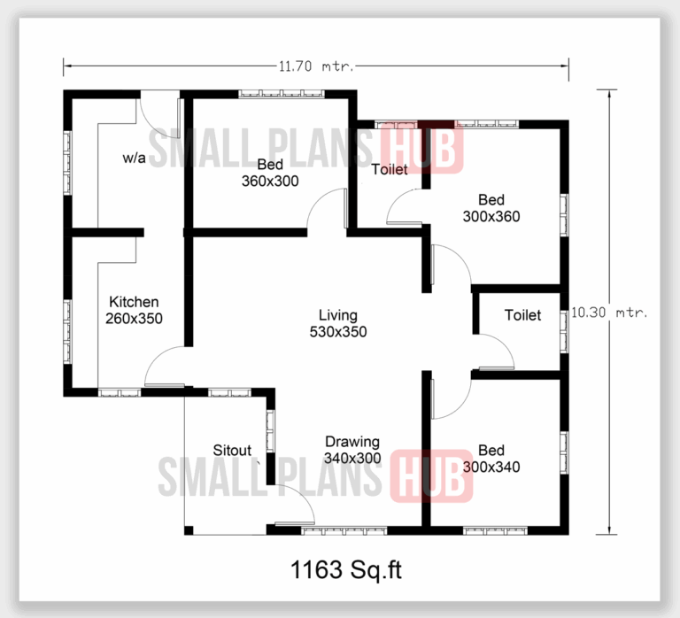 Two Beautiful 3 Bedroom House Plans And Elevation Under 1200 Sq Ft 