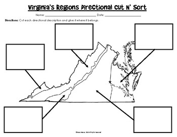 Virginia Regions Map Cut N 39 Sort By The Vibrant VA Studies Shop And More