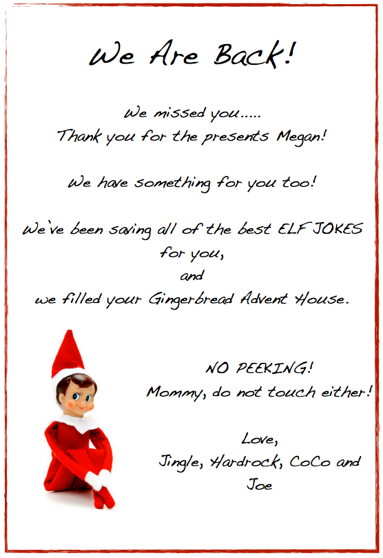 We 39 re Back Elf Letter Printable