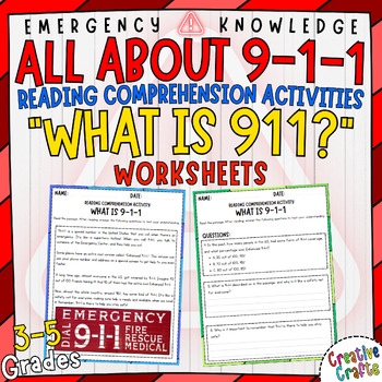 What Is 911 Reading Comprehension Activity Worksheets For 3 5 Students 