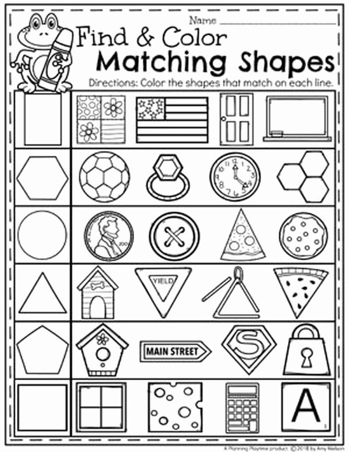 Worksheet Shapes Kindergarten